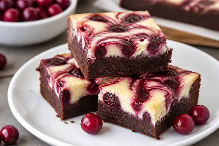 Cranberry Cheesecake Swirl Brownies – Festive, Fudgy, and Tangy