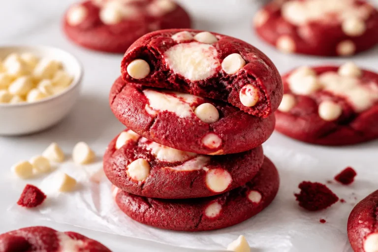 Red Velvet Cheesecake Cookies – Soft, Creamy, and Perfectly Festive