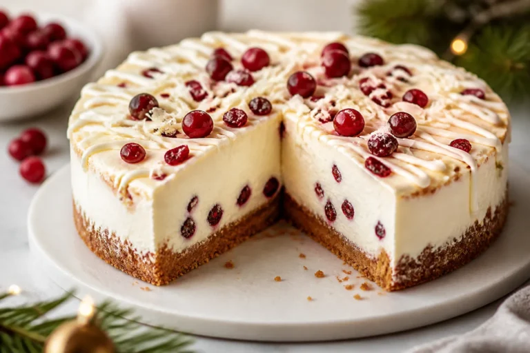 Christmas Cranberry Bliss Cheesecake – Festive, Creamy, and Bright