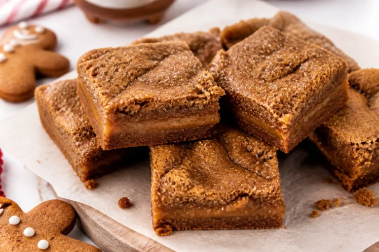 Gingerbread Caramel Cookie Bars – Soft, Spiced, and Gooey