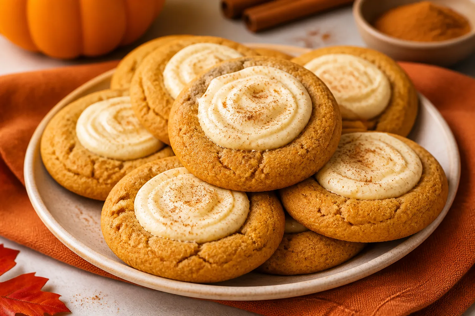 Pumpkin Cheesecake Cookies – Soft, Cozy, and Filled With Creamy Goodness