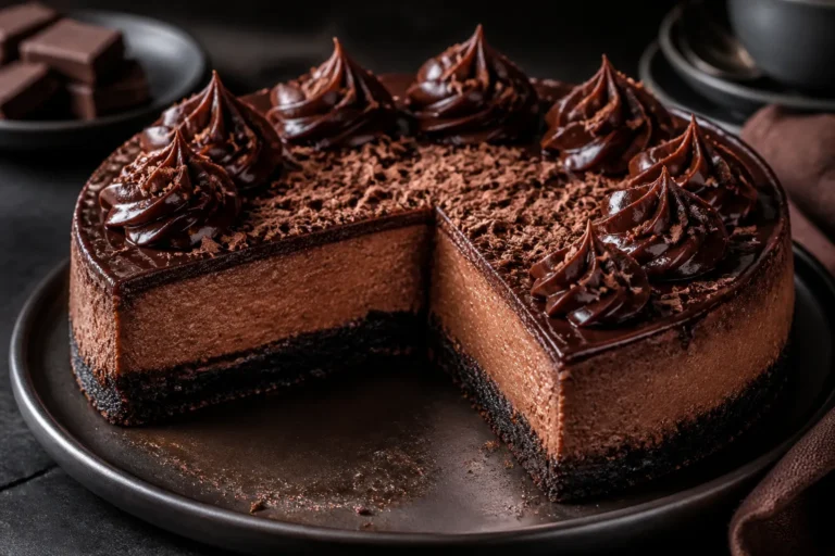 Midnight Chocolate Cheesecake – A Silky, Deeply Rich Dessert