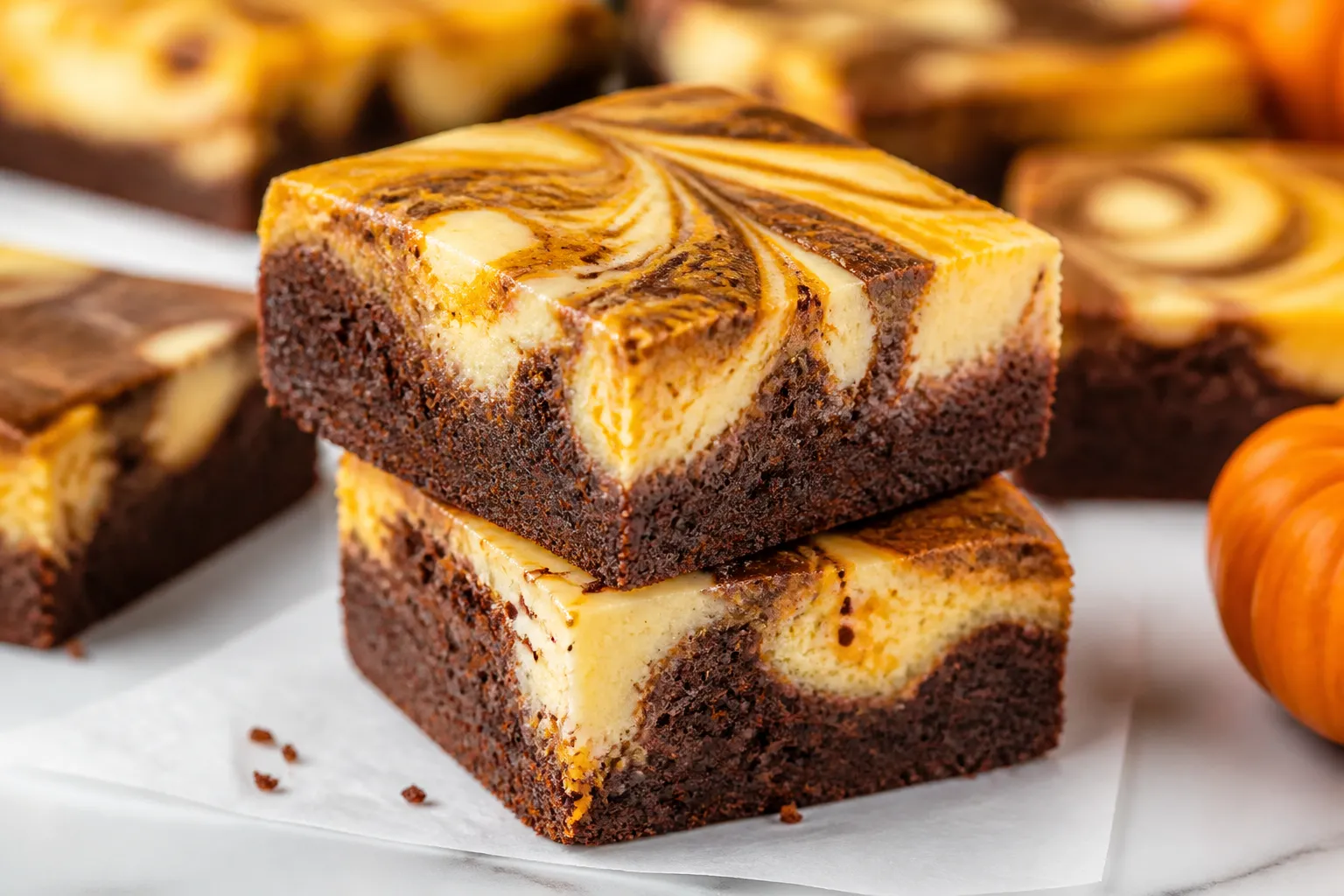 Pumpkin Cream Cheese Brownies – Swirled, Fudgy, and Perfect for Fall