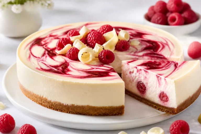 White Chocolate Raspberry Cheesecake – Creamy, Bright, and Elegant