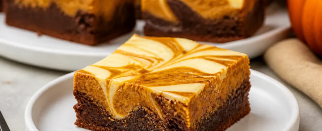 Pumpkin Cheesecake Brownies – Fudgy, Swirled, and Perfect for Fall
