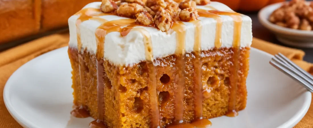 Pumpkin Caramel Poke Cake – Cozy, Tender, and Totally Satisfying
