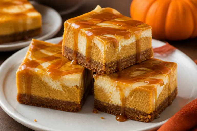Pumpkin Caramel Cheesecake Bars – Creamy, Cozy, and Crowd-Pleasing