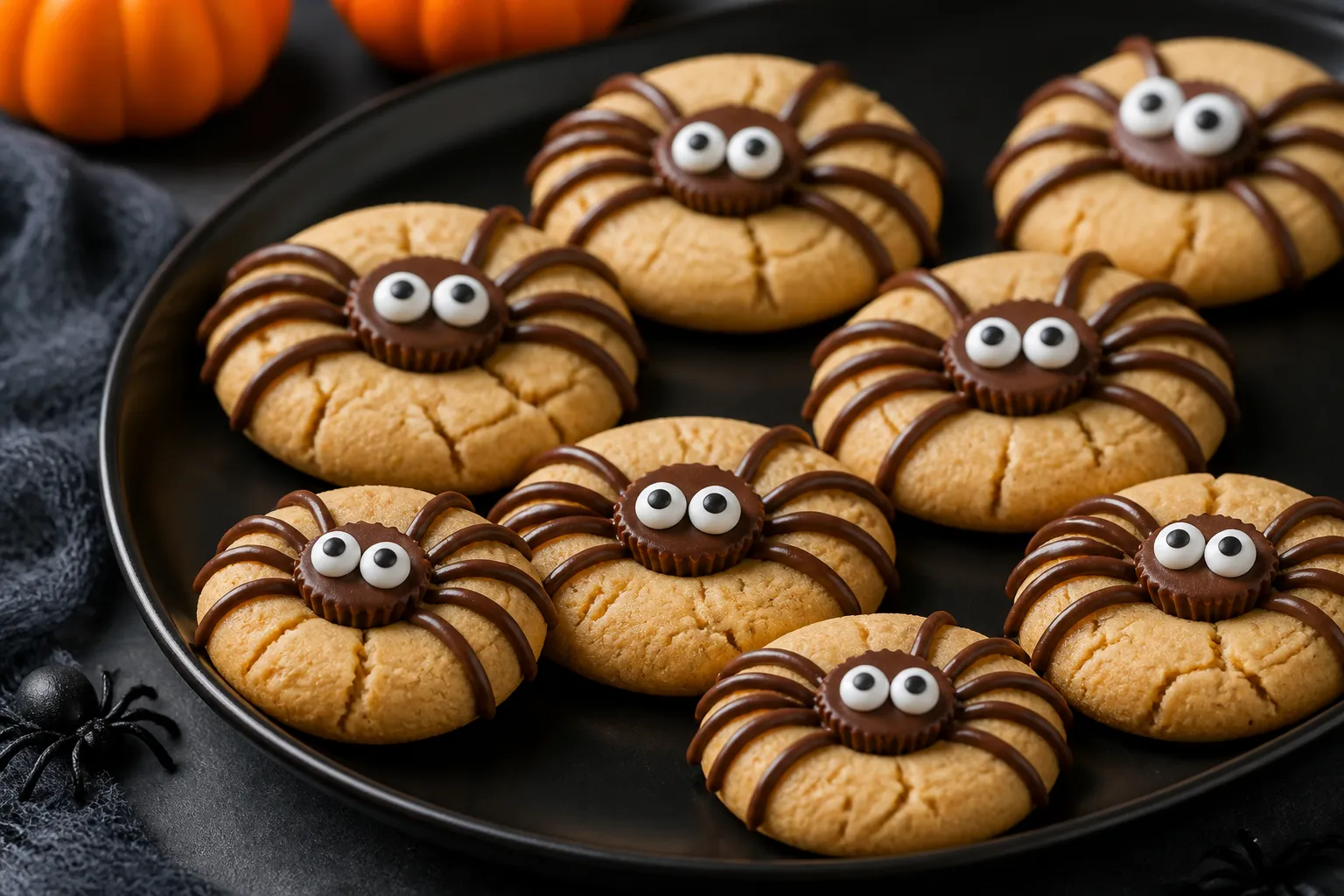 Halloween Peanut Butter Spider Cookies – Cute, Creepy, and Delicious