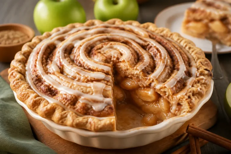 Cinnamon Roll Apple Pie – Cozy, Caramelly, and Easy to Love