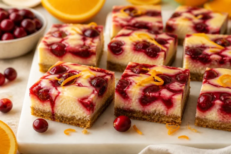 Cranberry Orange Cheesecake Bars – Bright, Creamy, and Perfect for Sharing