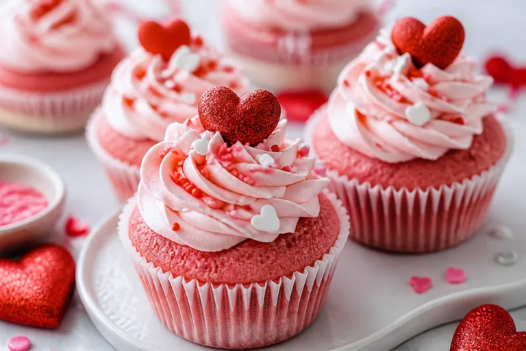 Valentine’s Day Pink Velvet Cupcakes – Soft, Pretty, and Perfect for Sharing