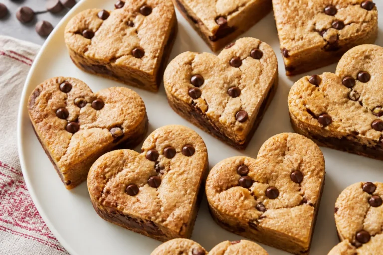 Heart-Shaped Chocolate Chip Cookie Bars – A Simple, Sweet Treat for Sharing
