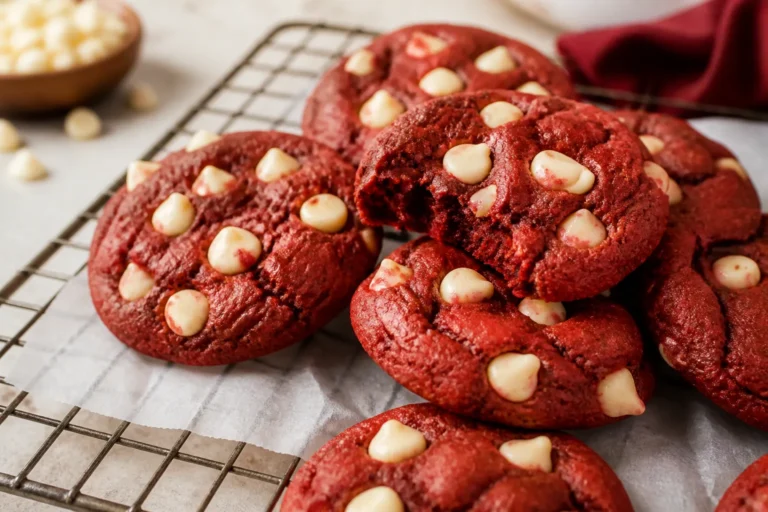 Red Velvet White Chocolate Chip Cookies – Soft, Chewy, and Festive