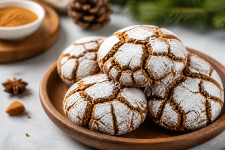 Gingerbread Crinkle Cookies – Soft, Spiced, and Snowy