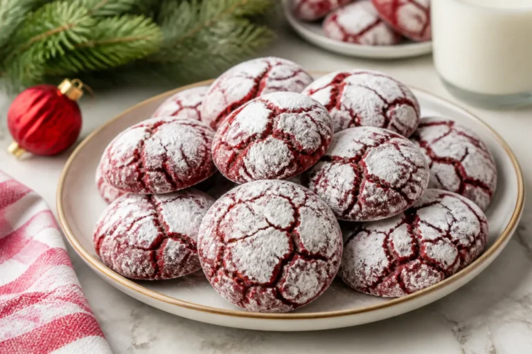 Christmas Red Velvet Crinkle Cookies – Soft, Festive, and Easy