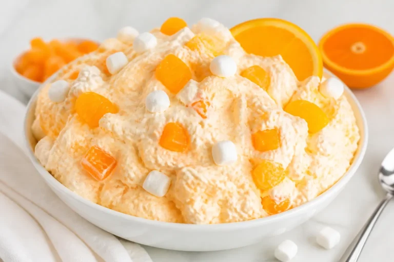 Orange Creamsicle Fluff Salad – A Bright, Nostalgic Dessert Side