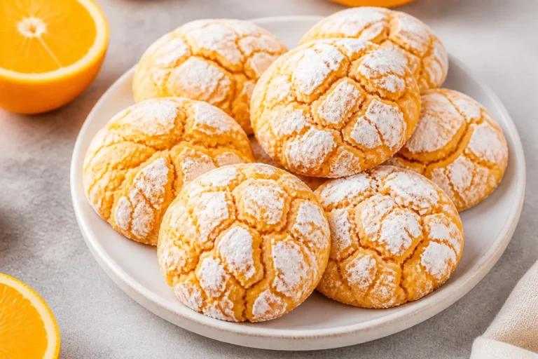 Orange Crinkle Cookies – Bright, Soft, and Citrusy